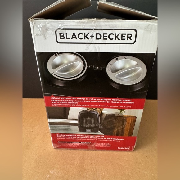New Black + Decker Portable Space Heater Room Space Heater With Carrying Handle - Picture 2 of 6